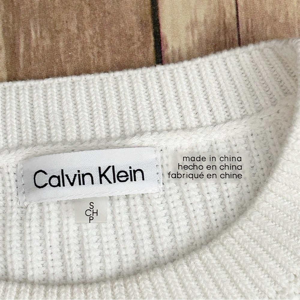Calvin Klein Sleeveless Extended Shoulder Sweater | Size Small - Picture 5 of 6